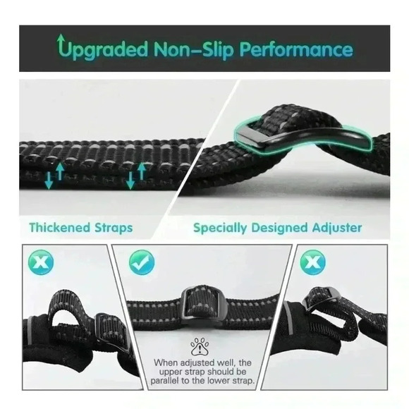 New Dog Harness Black size L better completely adjustable - Picture 2 of 6
